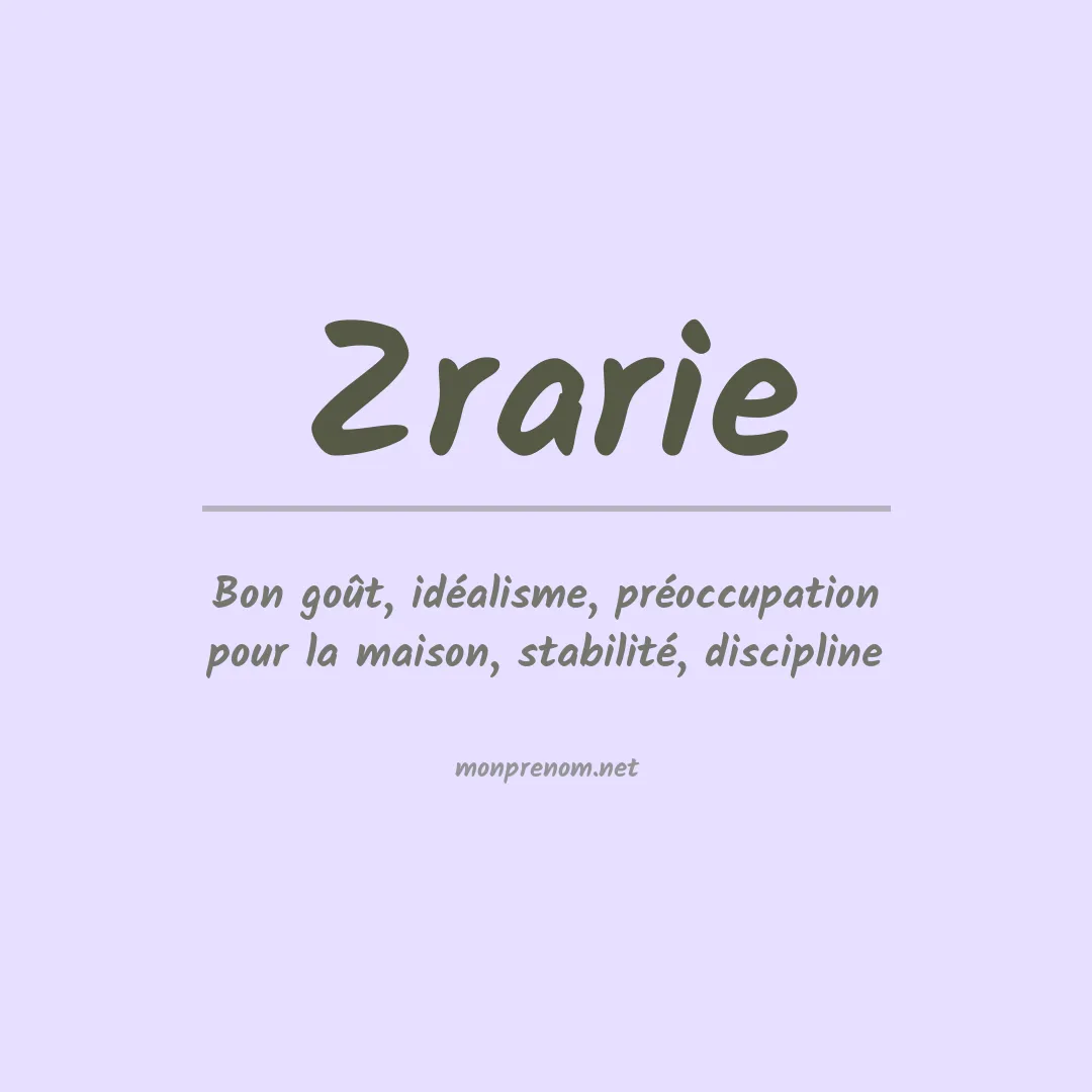 Signification du prénom Zrarie