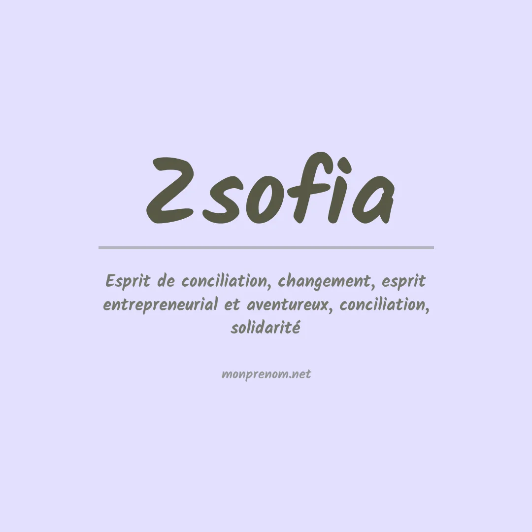 Signification du prénom Zsofia