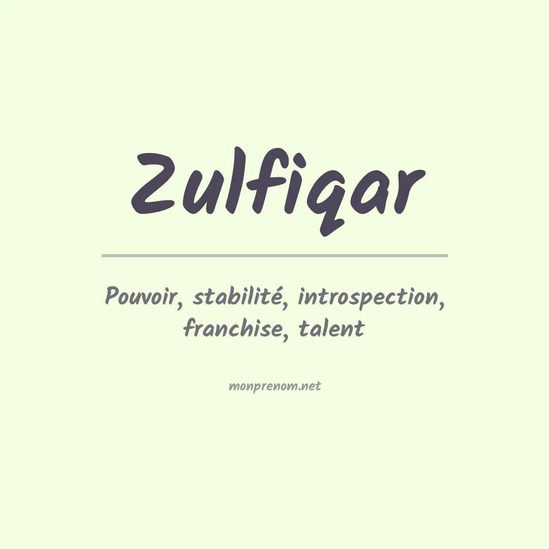 Prénom Zulfiqar