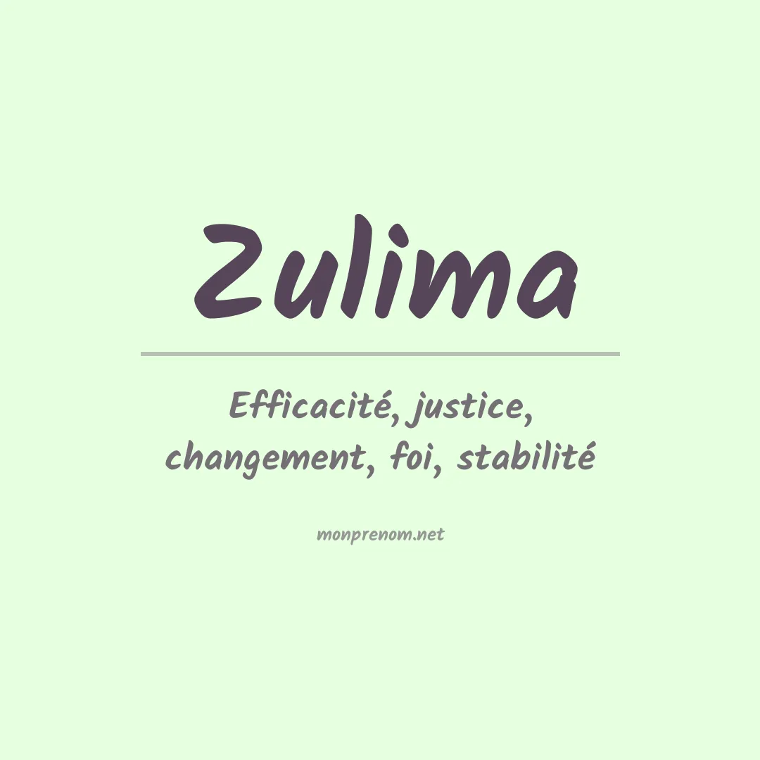 Prénom Zulima