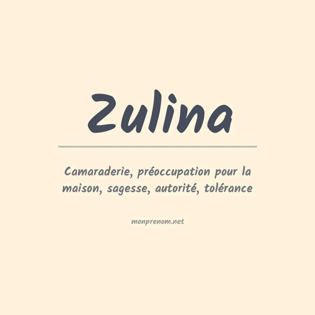 Prénom Zulina