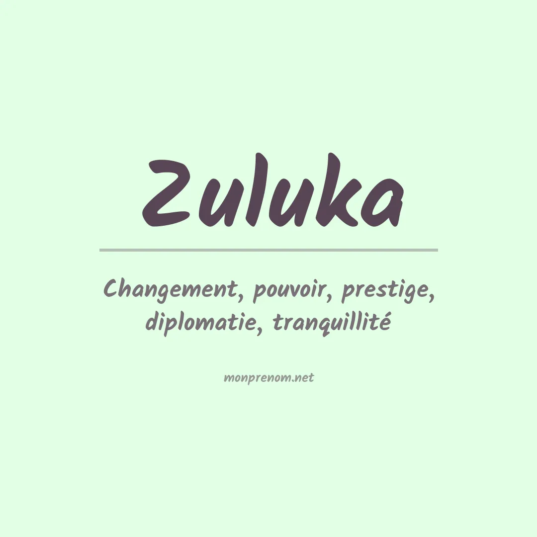Prénom Zuluka