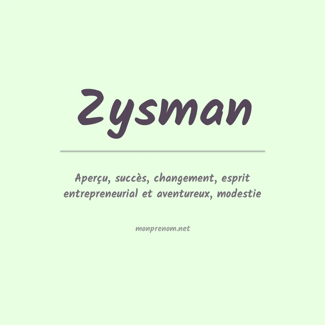 Prénom Zysman